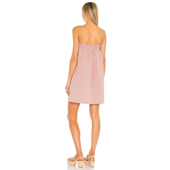 BB DAKOTA Lust For Life Pink Rose Blush Gingham Seersucker Shift Dress, Size M - Picture 3 of 13